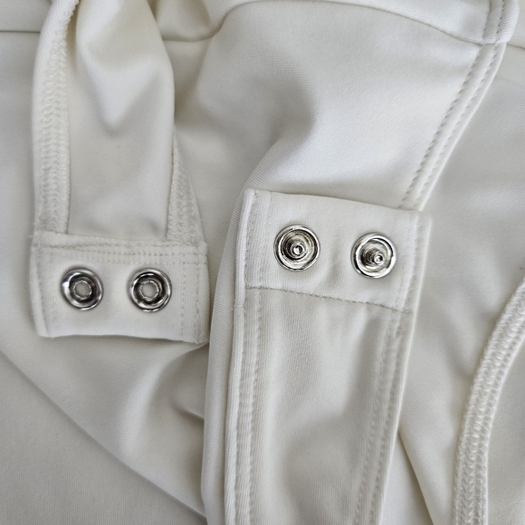 Nine West Sculpting Bodysuit Ivory Sleeveless Mock Neck Top Small - Picture 5 of 9